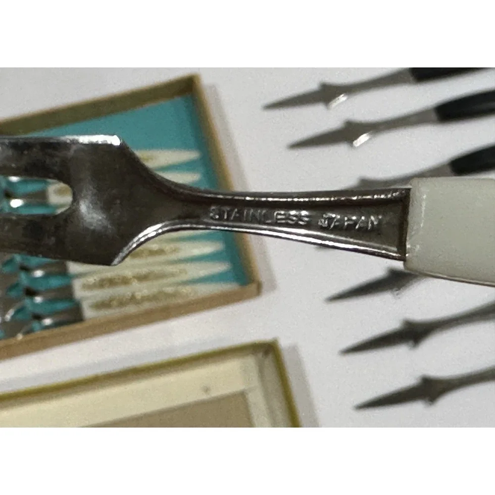 Vintage Little Forks TWO 8-Piece Set Stainless Steel, Made in Japan, MCM